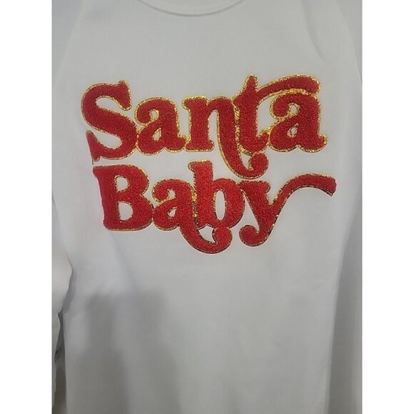 Simply Southern Santa Baby Sparkle Crew Long Sleeve Pullover Large - Picture 2 of 5